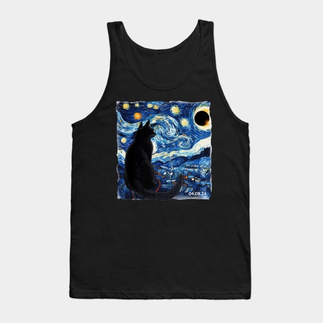 Starry Night Solar Eclipse 2024 Tank Top by VisionDesigner